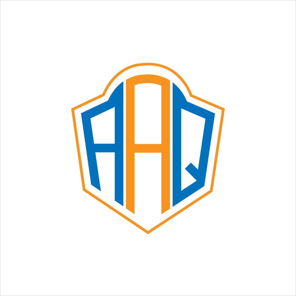 AAQ abstract monogram shield logo design on white background. AAQ creative initials letter logo. vector