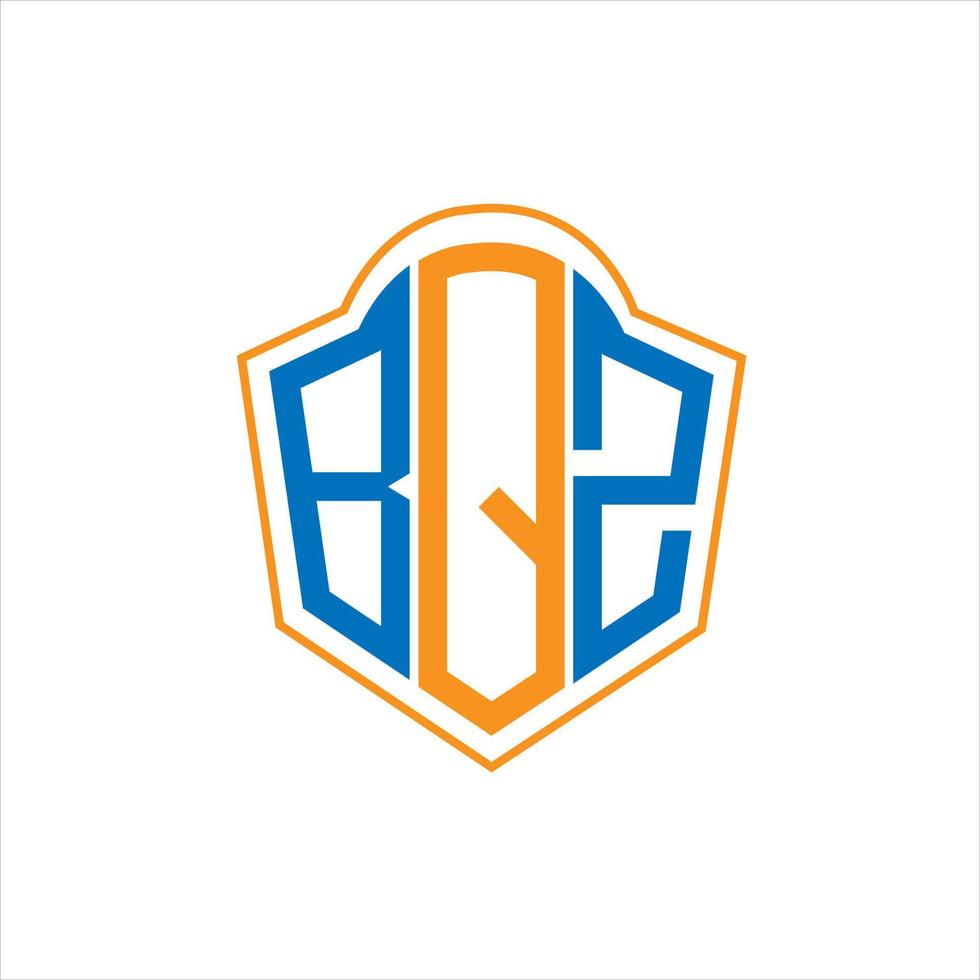 BQZ abstract monogram shield logo design on white background. BQZ creative initials letter logo. vector