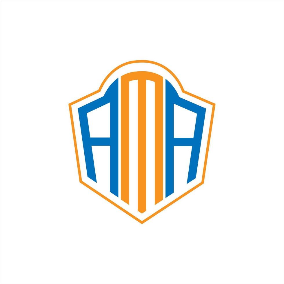 AMA abstract monogram shield logo design on white background. AMA creative initials letter logo. vector