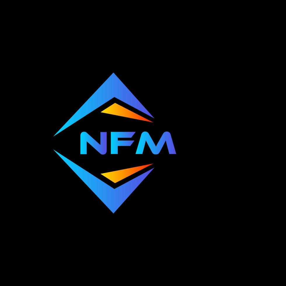 Diseño de logotipo de tecnología abstracta nfm sobre fondo negro. Concepto de logotipo de letra de iniciales creativas nfm. vector