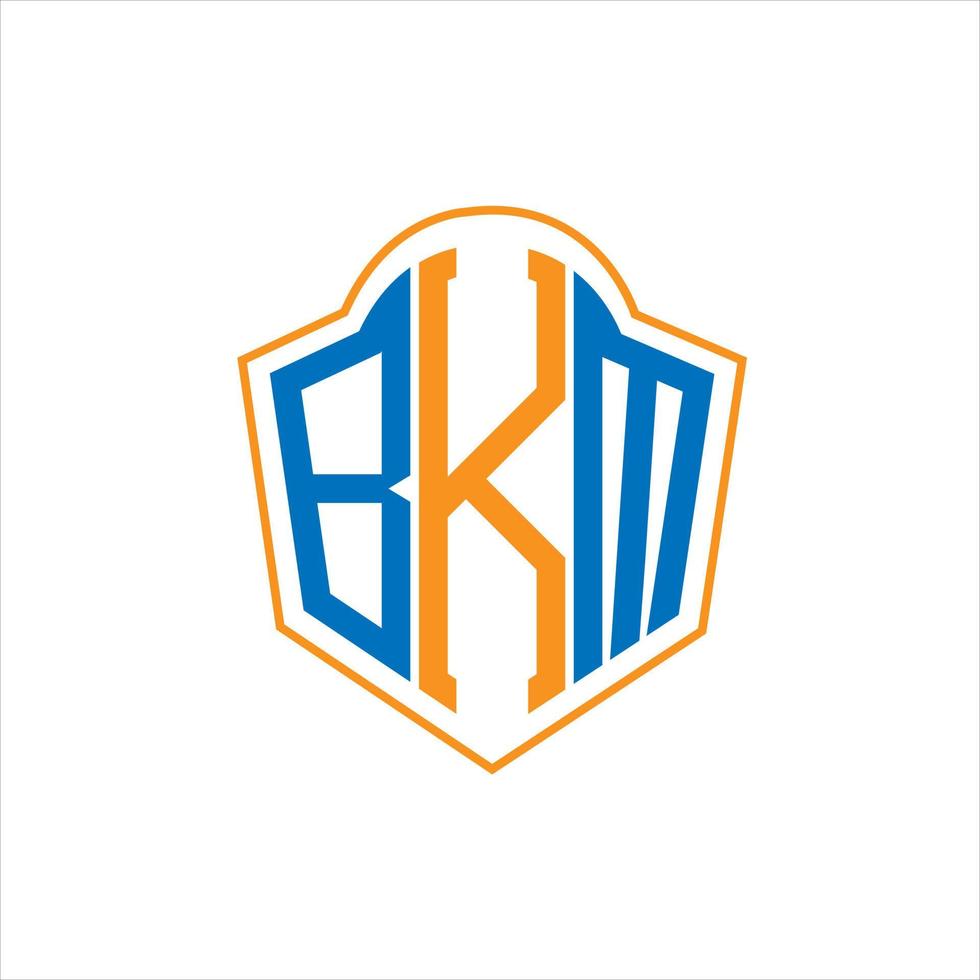 BKM abstract monogram shield logo design on white background. BKM creative initials letter logo. vector