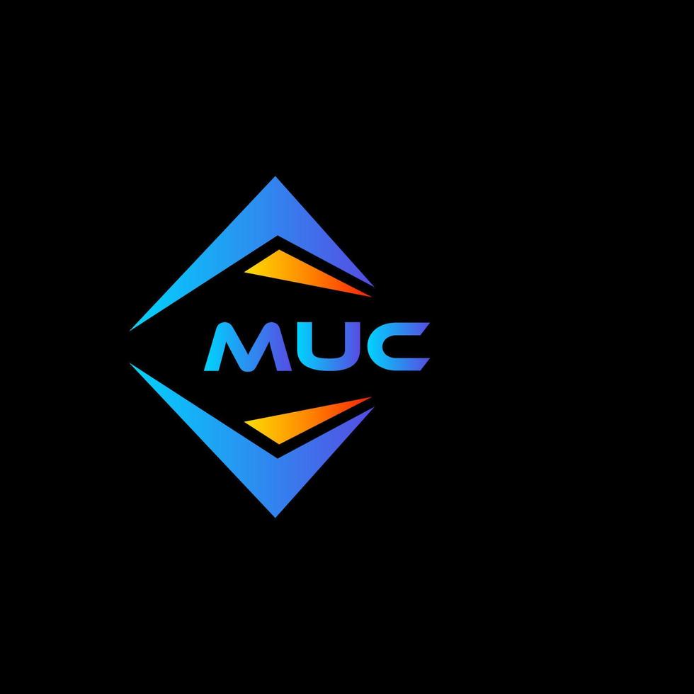 diseño de logotipo de tecnología abstracta muc sobre fondo negro. concepto creativo del logotipo de la letra de las iniciales muc. vector