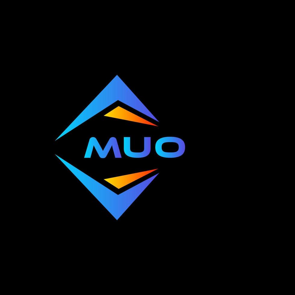 diseño de logotipo de tecnología abstracta muo sobre fondo negro. concepto de logotipo de letra de iniciales creativas muo. vector