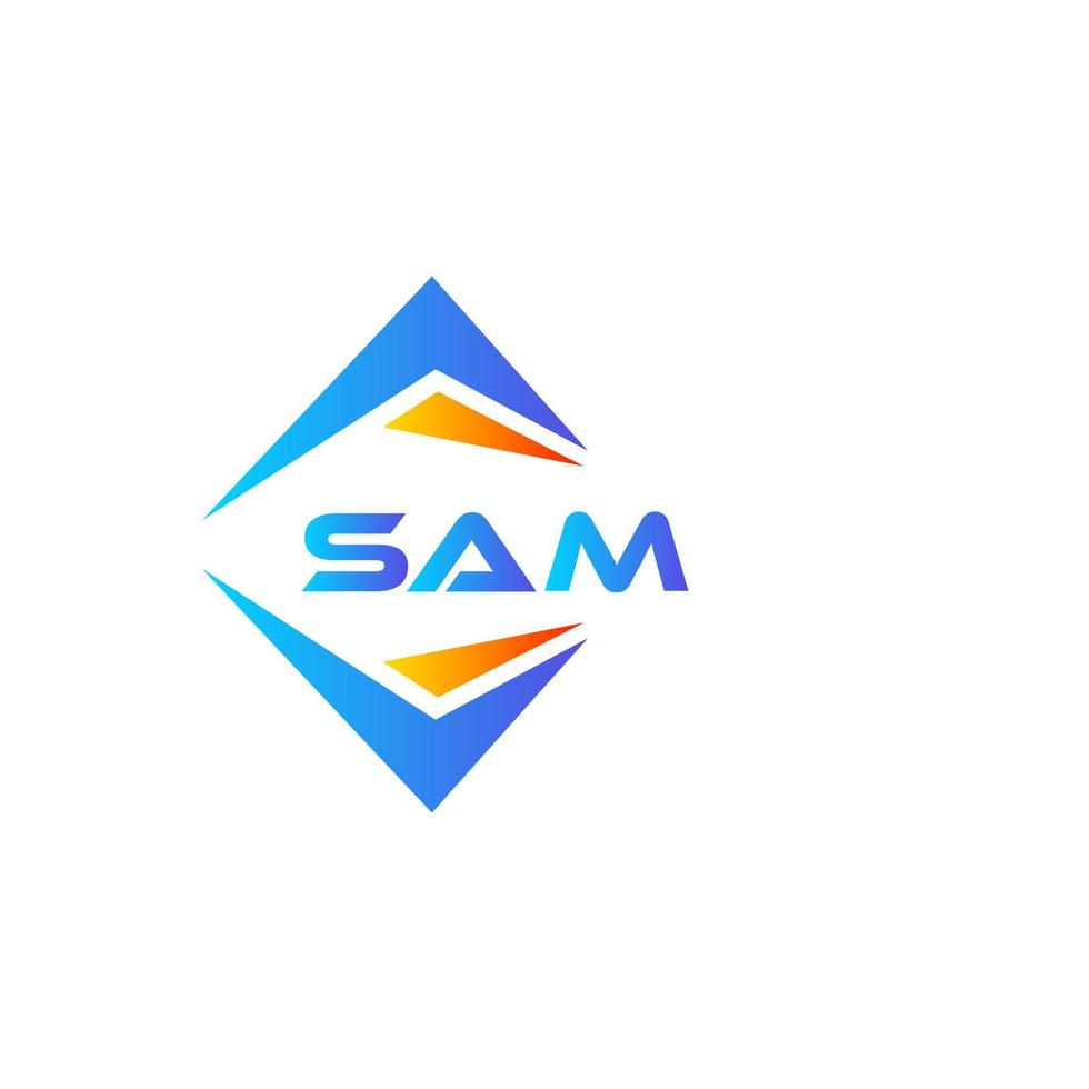 diseño de logotipo de tecnología abstracta sam sobre fondo blanco. concepto de logotipo de letra de iniciales creativas de sam. vector