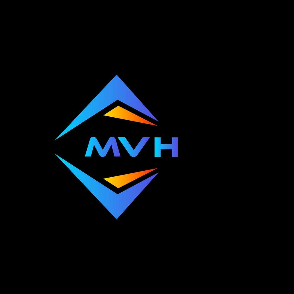 mvh diseño de logotipo de tecnología abstracta sobre fondo negro. concepto de logotipo de letra de iniciales creativas mvh. vector