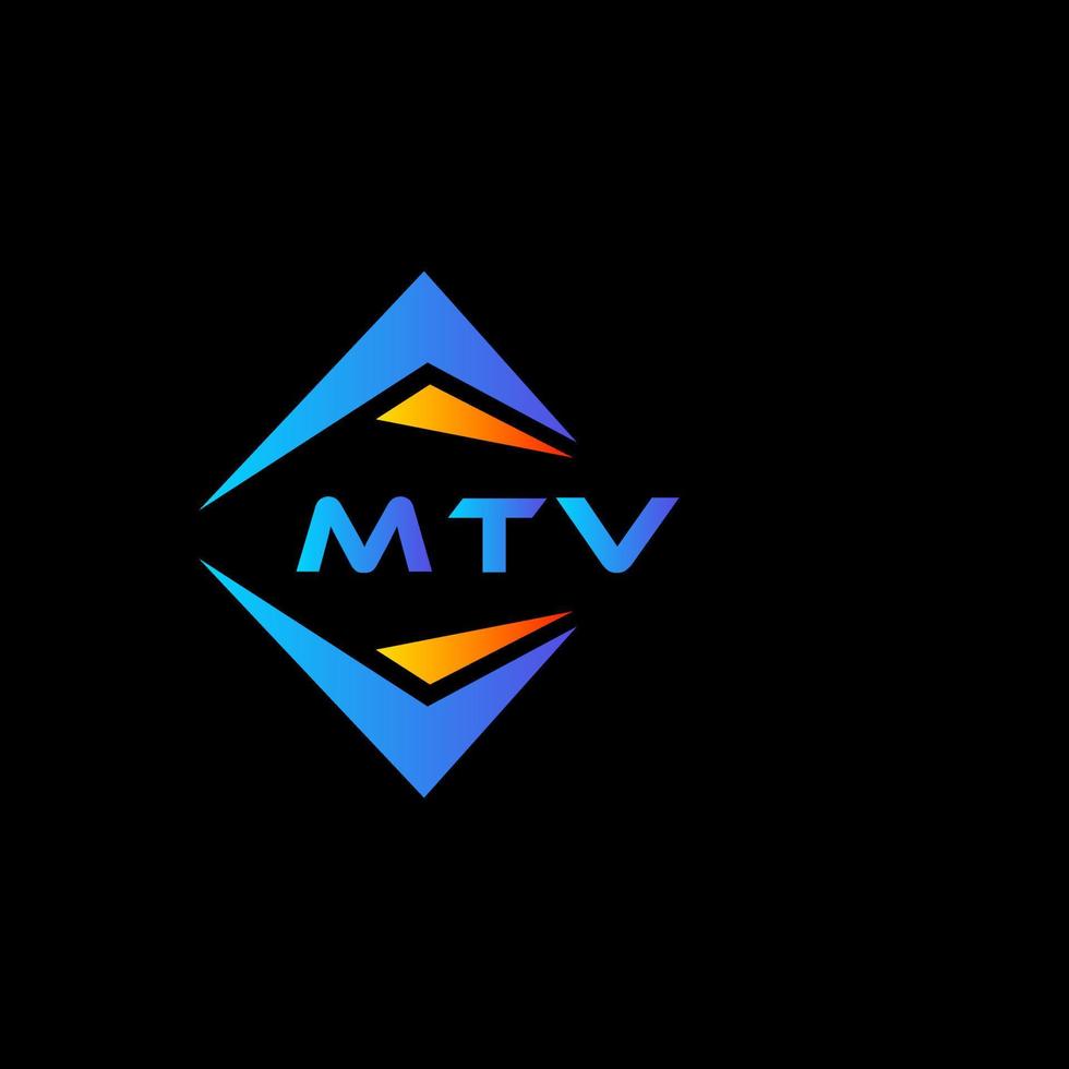 MTV abstract technology logo design on Black background. MTV creative initials letter logo concept. vector
