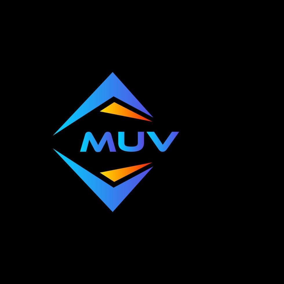 diseño de logotipo de tecnología abstracta muv sobre fondo negro. concepto de logotipo de letra de iniciales creativas muv. vector
