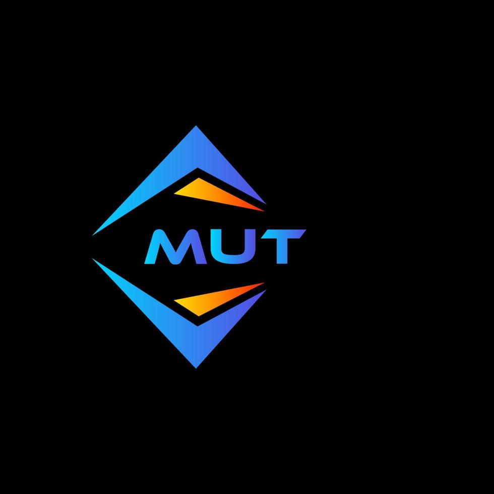 diseño de logotipo de tecnología abstracta mut sobre fondo negro. concepto de logotipo de letra de iniciales creativas mut. vector