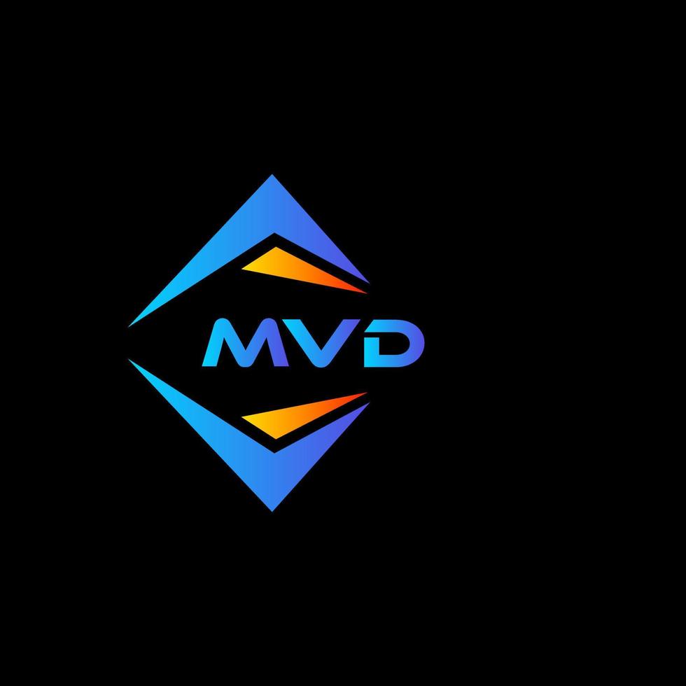 Diseño de logotipo de tecnología abstracta mvd sobre fondo negro. concepto de logotipo de letra de iniciales creativas mvd. vector