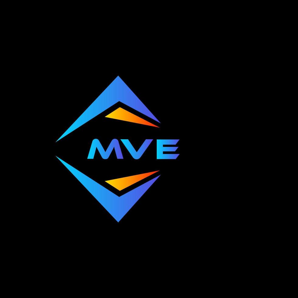 mve diseño de logotipo de tecnología abstracta sobre fondo negro. concepto de logotipo de letra de iniciales creativas mve. vector