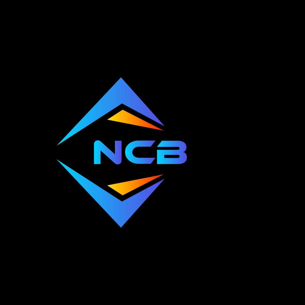 Diseño de logotipo de tecnología abstracta ncb sobre fondo negro. Concepto de logotipo de letra de iniciales creativas ncb. vector