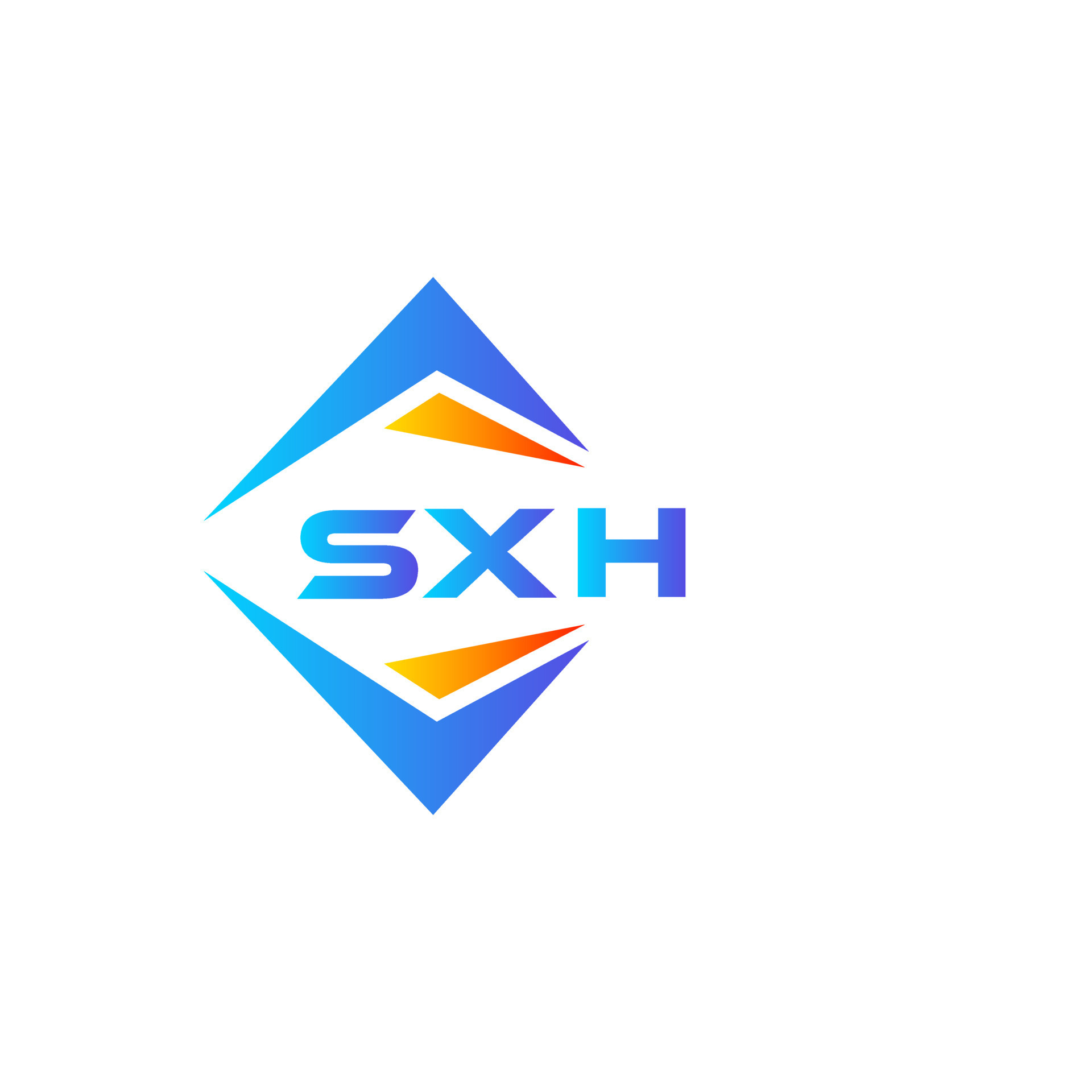 SXH abstract technology logo design on white background. SXH creative ...