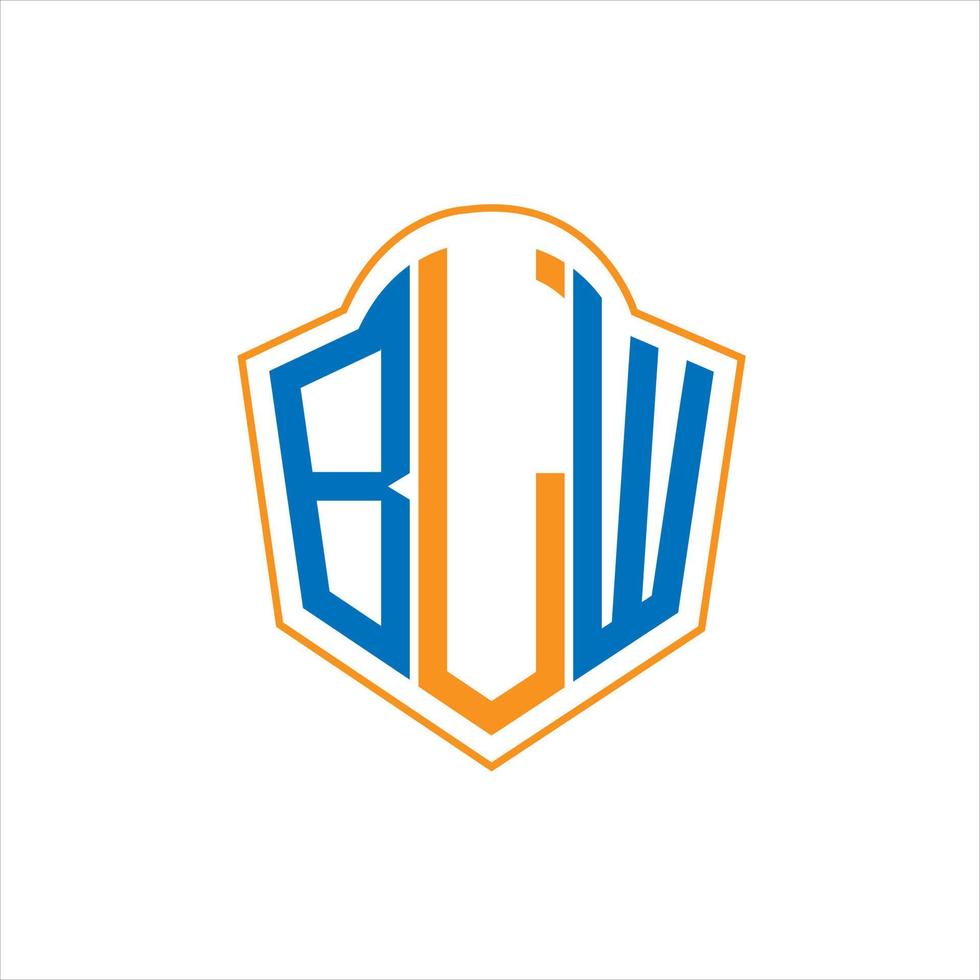 diseño de logotipo de escudo de monograma abstracto blw sobre fondo blanco. logotipo de la letra de las iniciales creativas blw. vector