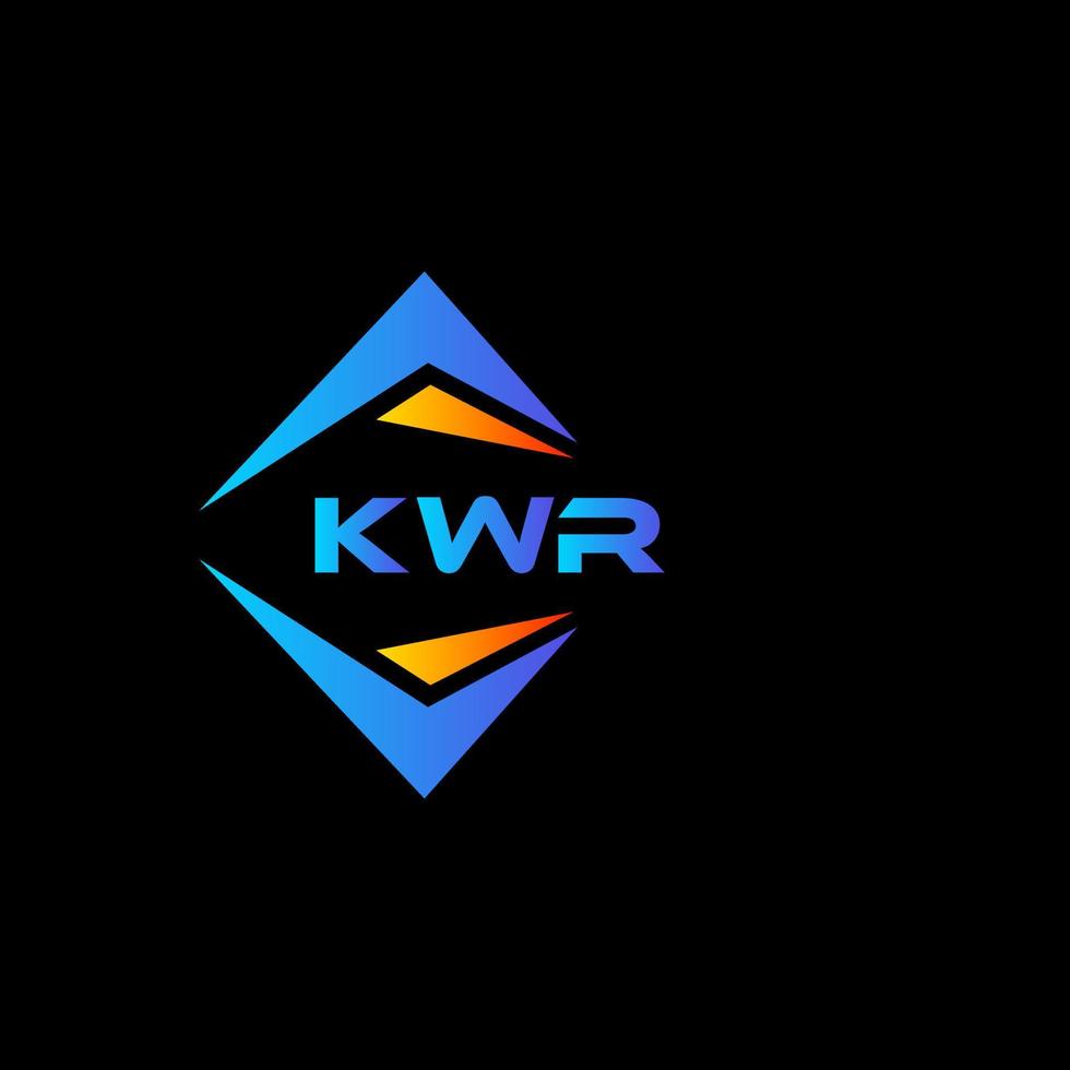 KWR abstract technology logo design on Black background. KWR creative initials letter logo concept. vector