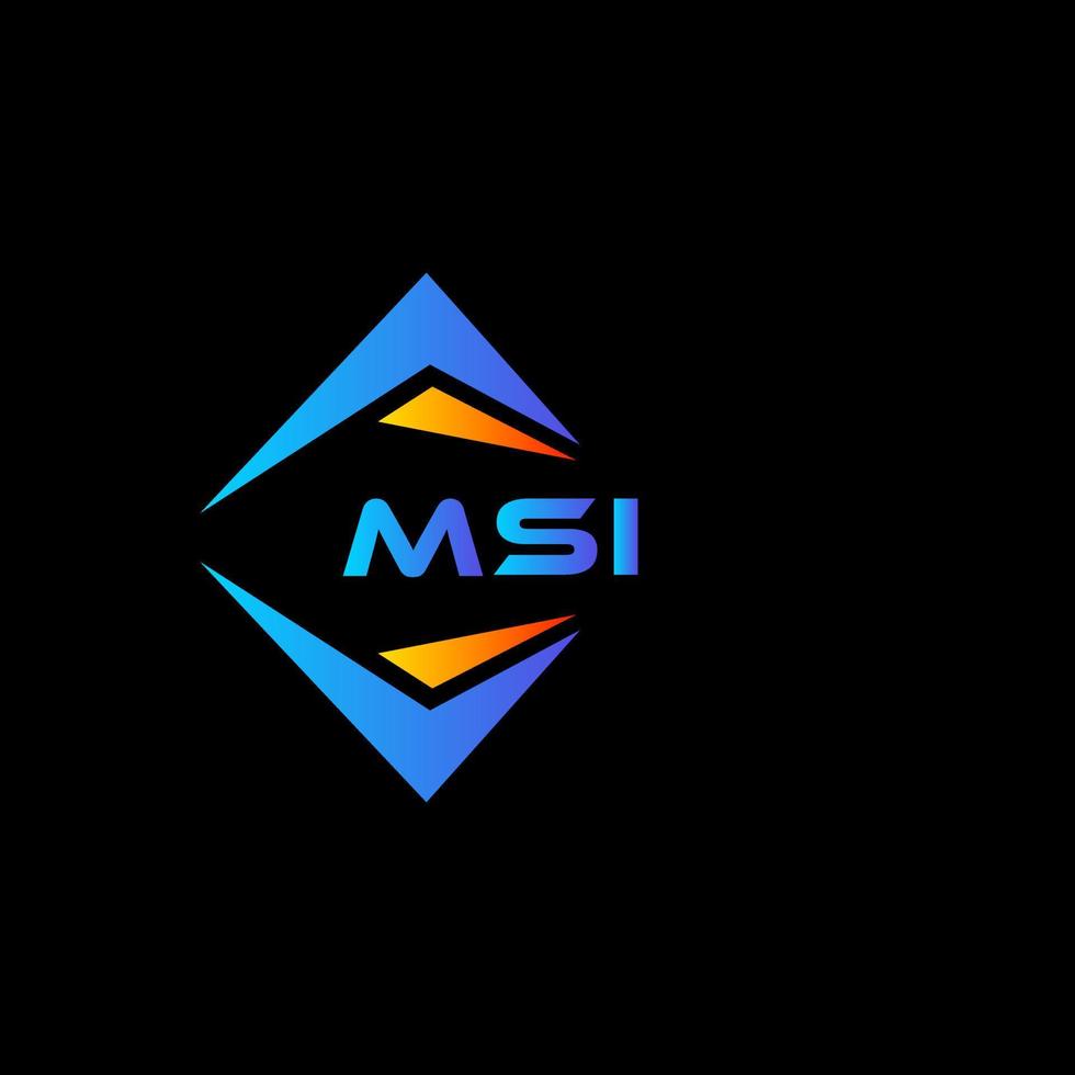 Diseño de logotipo de tecnología abstracta msi sobre fondo negro. concepto de logotipo de letra de iniciales creativas msi. vector