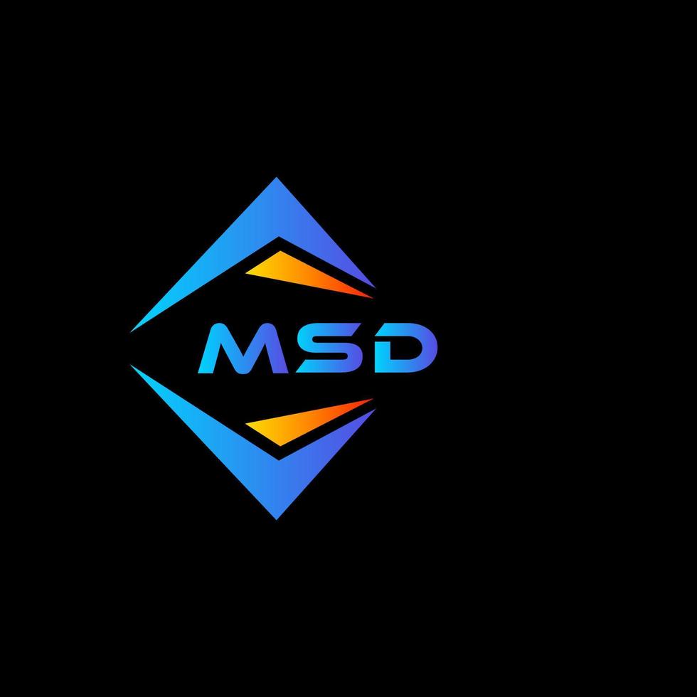 diseño de logotipo de tecnología abstracta msd sobre fondo negro. concepto de logotipo de letra de iniciales creativas de msd. vector