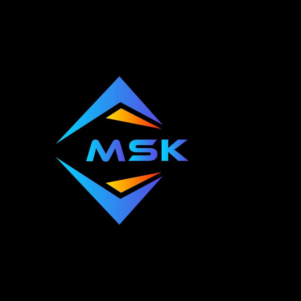 MSK abstract technology logo design on Black background. MSK creative initials letter logo concept. vector