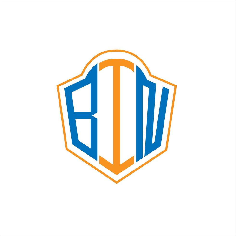 BIN abstract monogram shield logo design on white background. BIN creative initials letter logo. vector