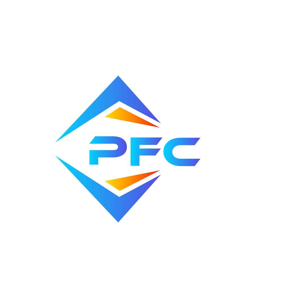Diseño de logotipo de tecnología abstracta pfc sobre fondo blanco. concepto de logotipo de letra de iniciales creativas de pfc. vector