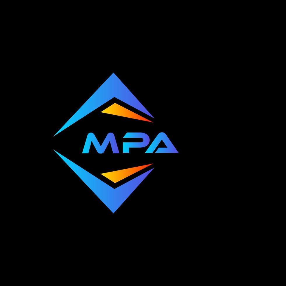 diseño de logotipo de tecnología abstracta mpa sobre fondo negro. concepto de logotipo de letra de iniciales creativas de mpa. vector