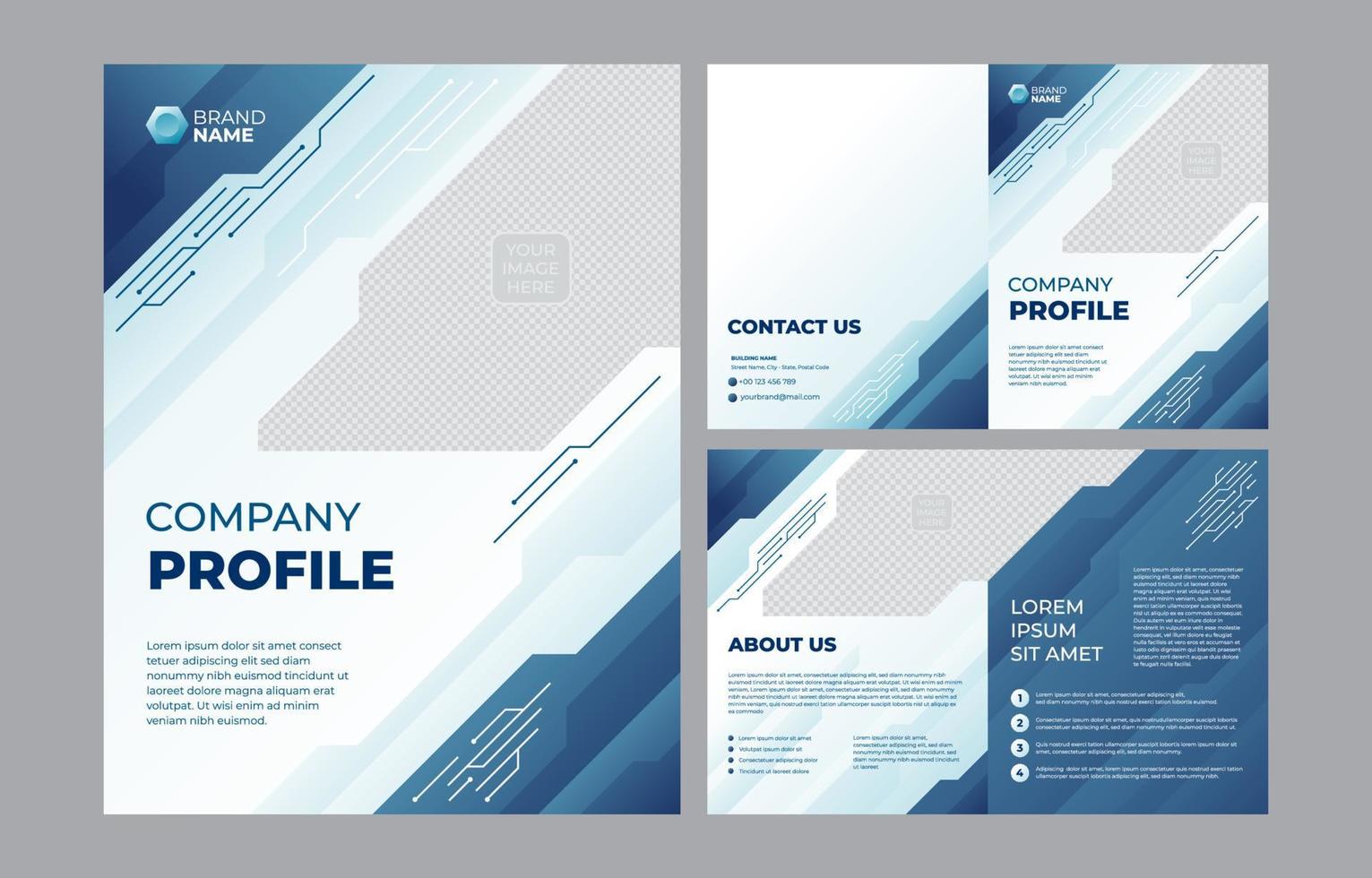 Technology Company Profile Template vector