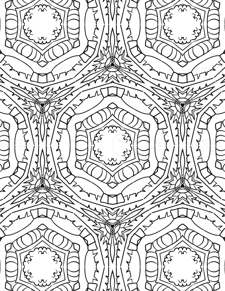 Adult Geometric Pattern Coloring Pages. Coloring book, seamless