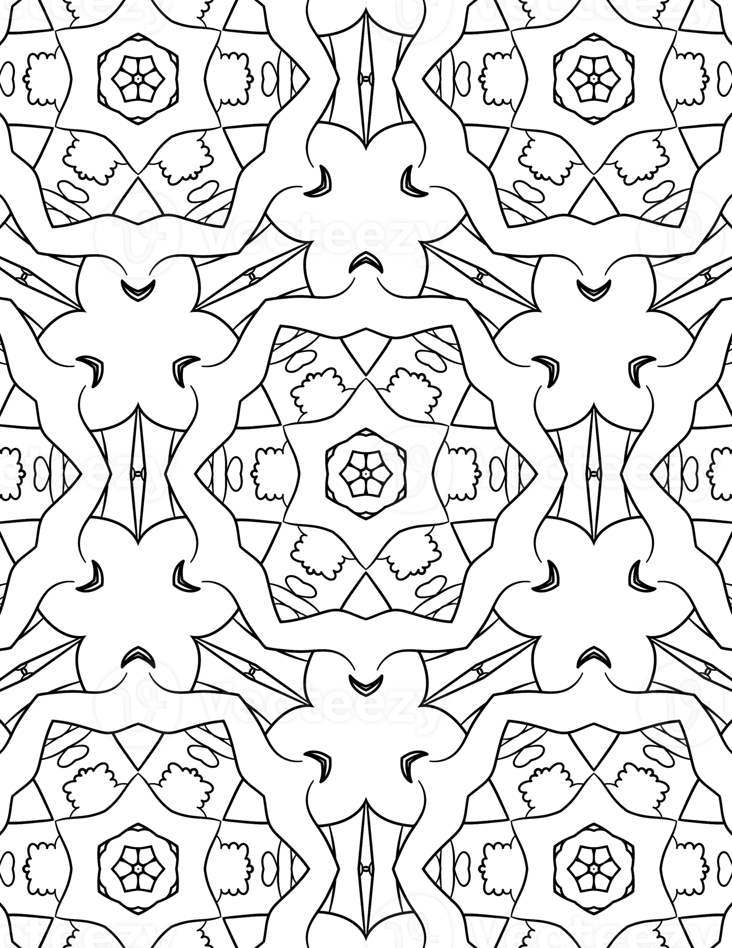 Free Adult Geometric Pattern Coloring Pages. Coloring book, seamless