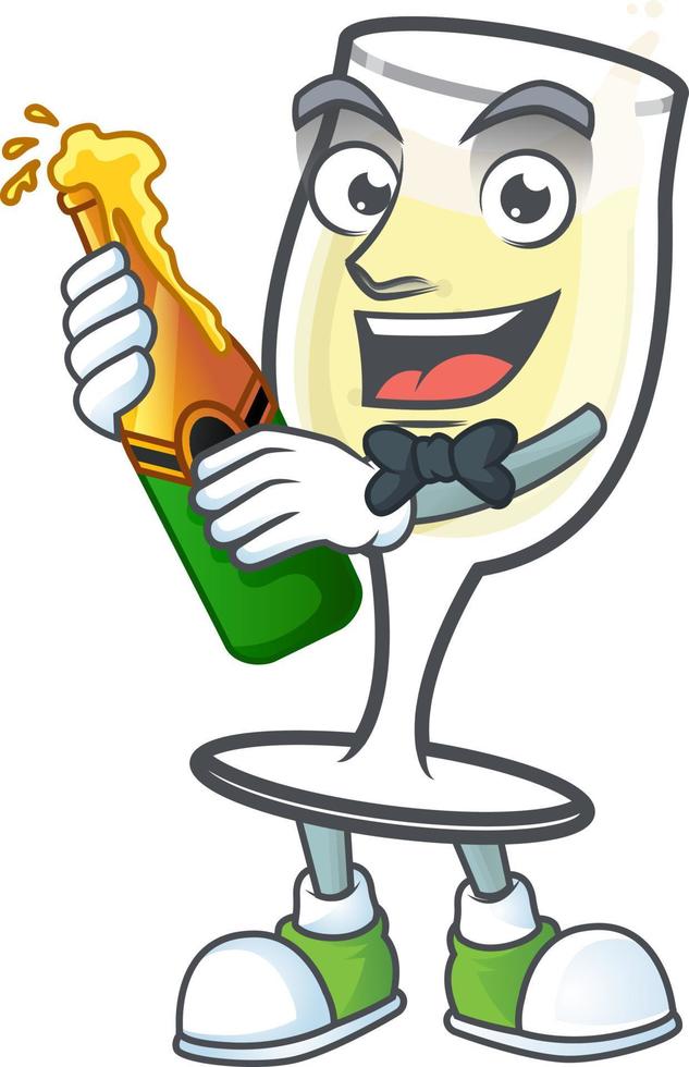 Champagne glass cartoon vector