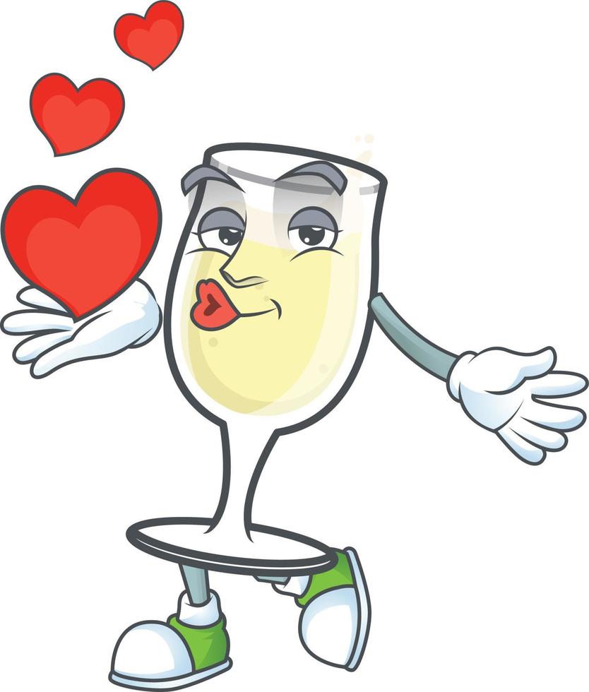 Champagne glass cartoon vector