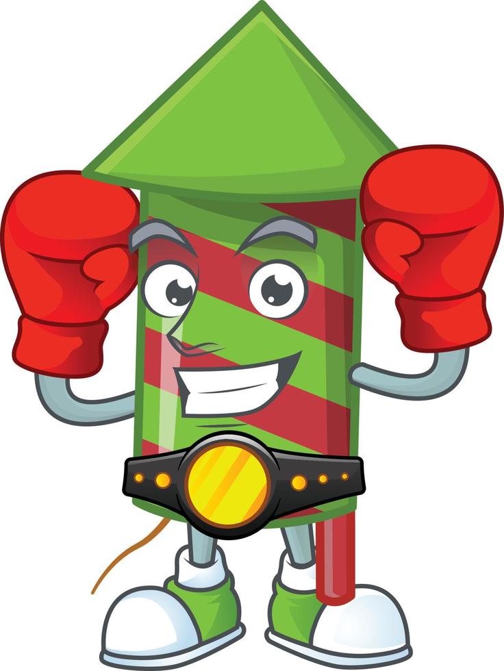 Green stripes fireworks rocket cartoon vector