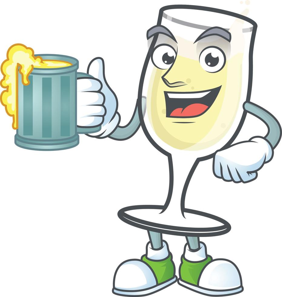 Champagne glass cartoon vector