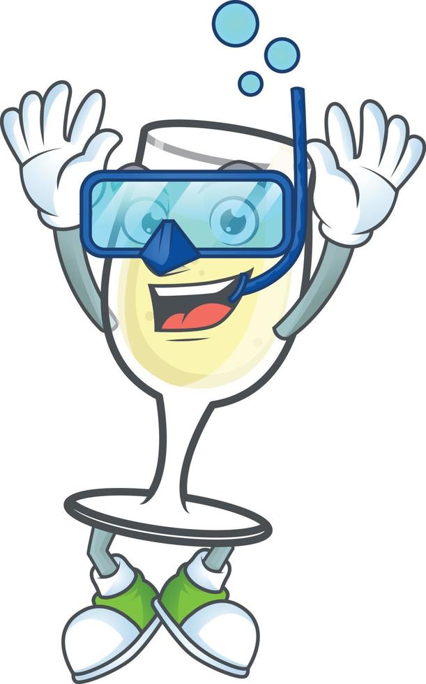 Champagne glass cartoon vector