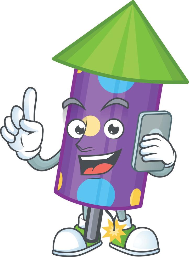 Dot fireworks rocket cartoon vector