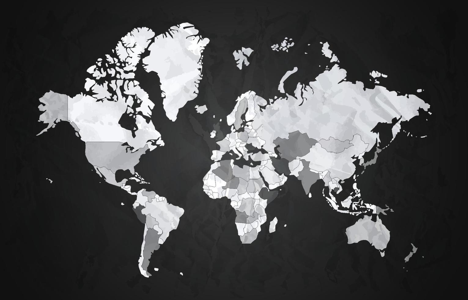 mapa del mundo en blanco y negro vector