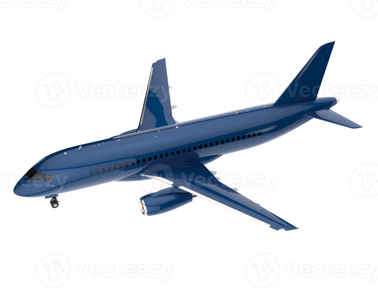 Airplane isolated on transparent background. 3d rendering - illustration png