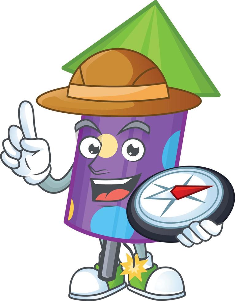 Dot fireworks rocket cartoon vector