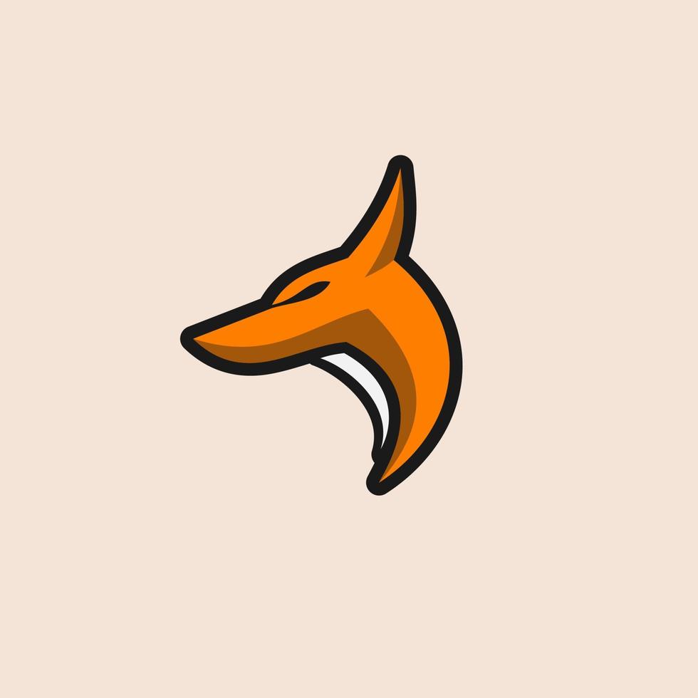 fox head modern animal logo vector