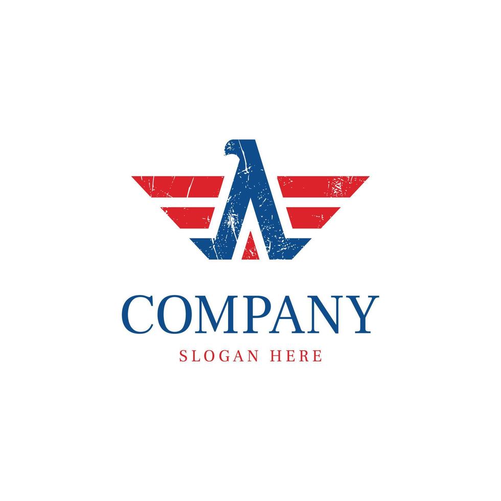 letter a american eagle logo vector