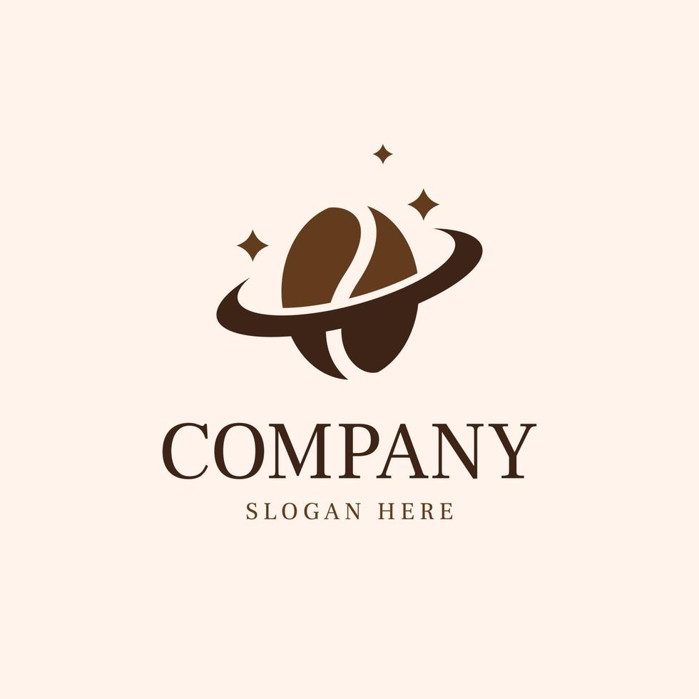 coffe planet ring star logo vector