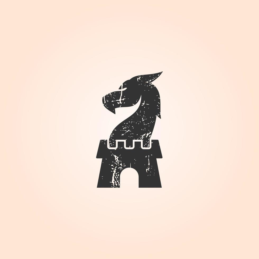 dragon fort silhouette mythical creature vector