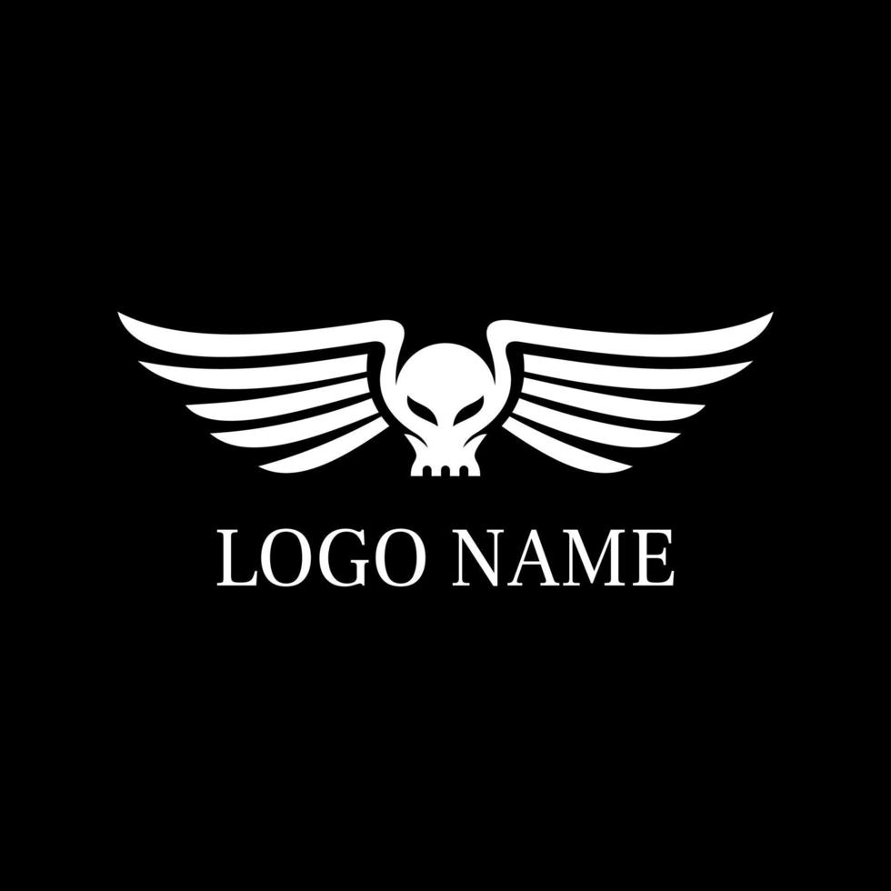 skull wing dark skeleton angel demon vector