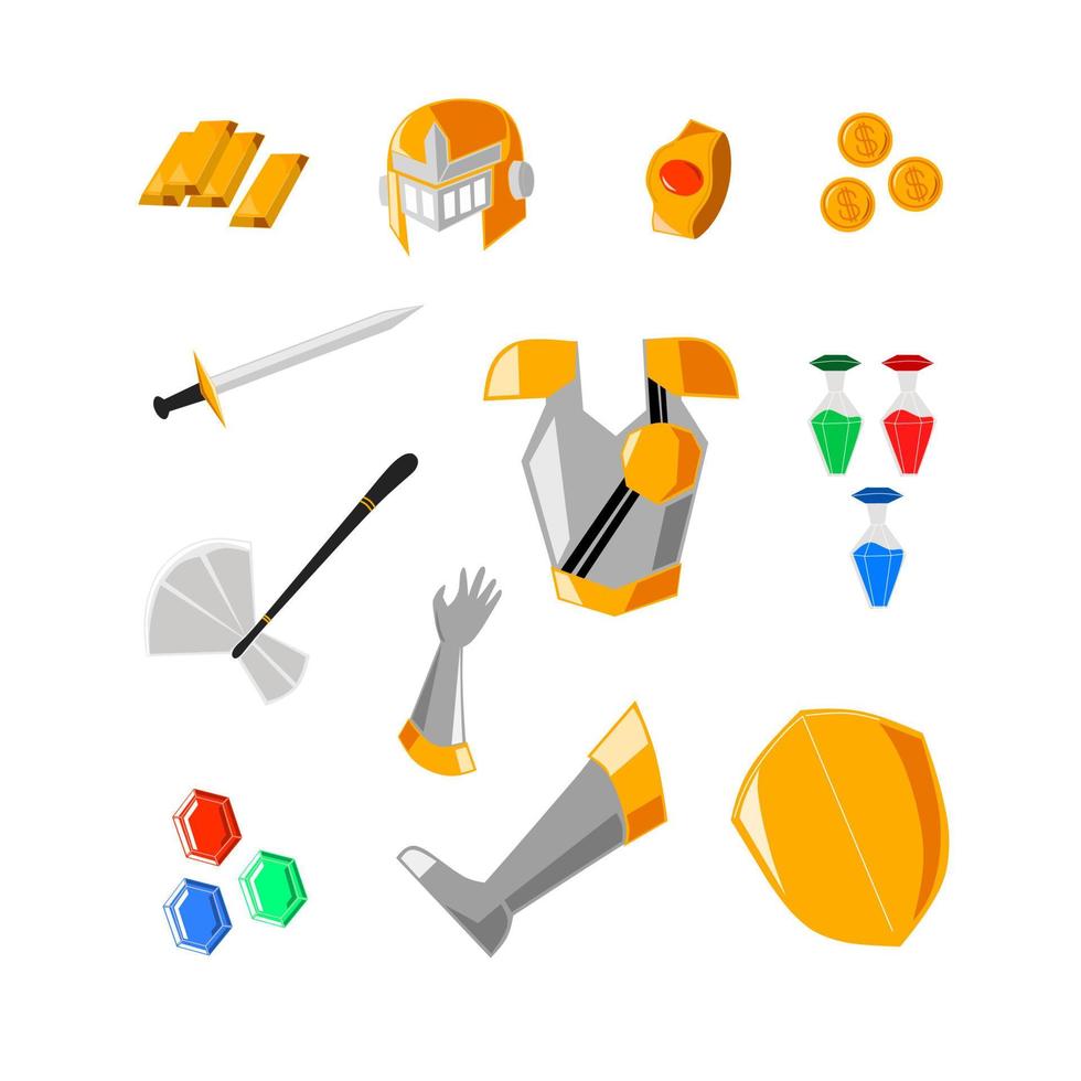 game asset flat warrior knight vector