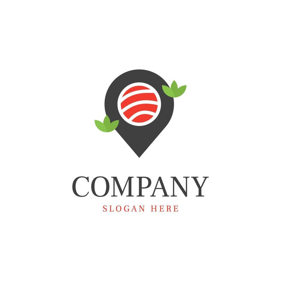 sushi location pin food japanese vector