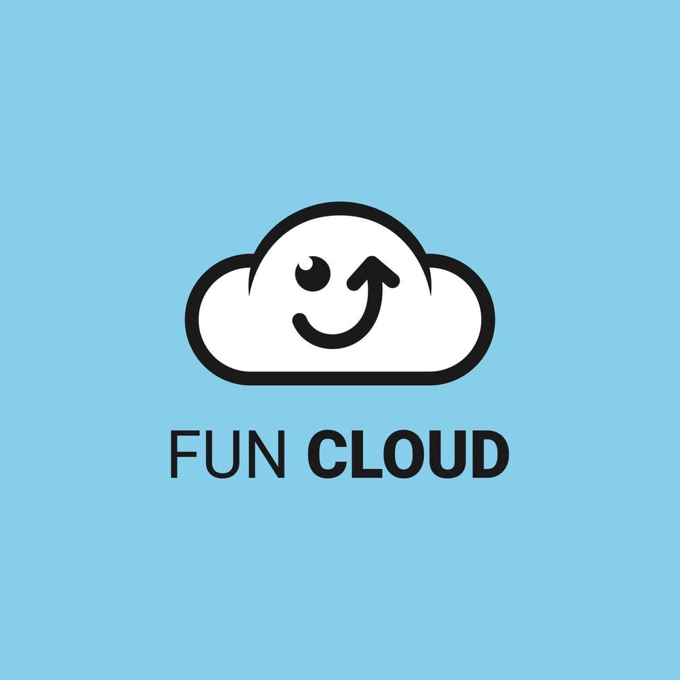 smile cute cloud arrow logo vector