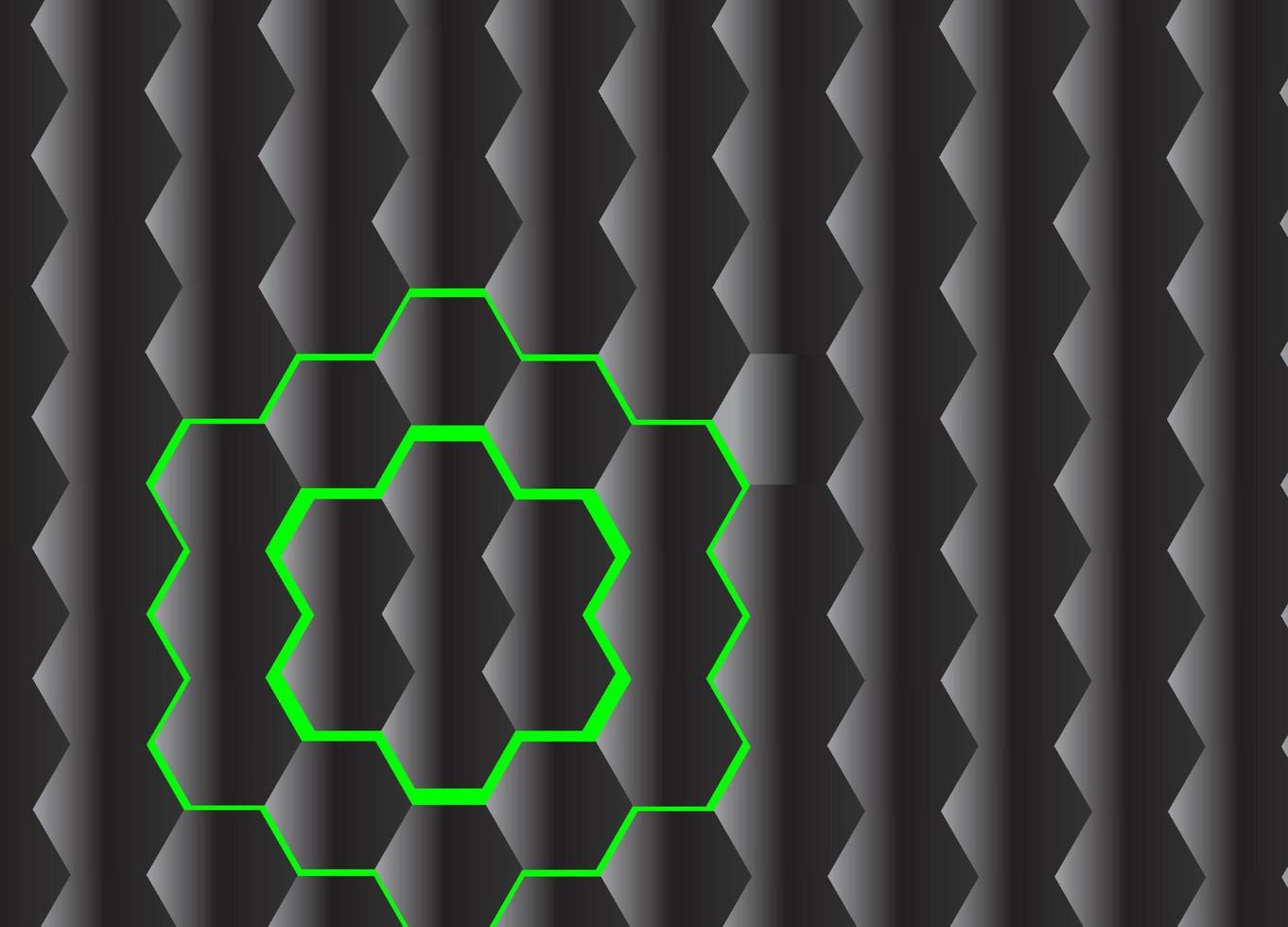 diseño de patrón de tecnología hexagonal verde oscuro vector
