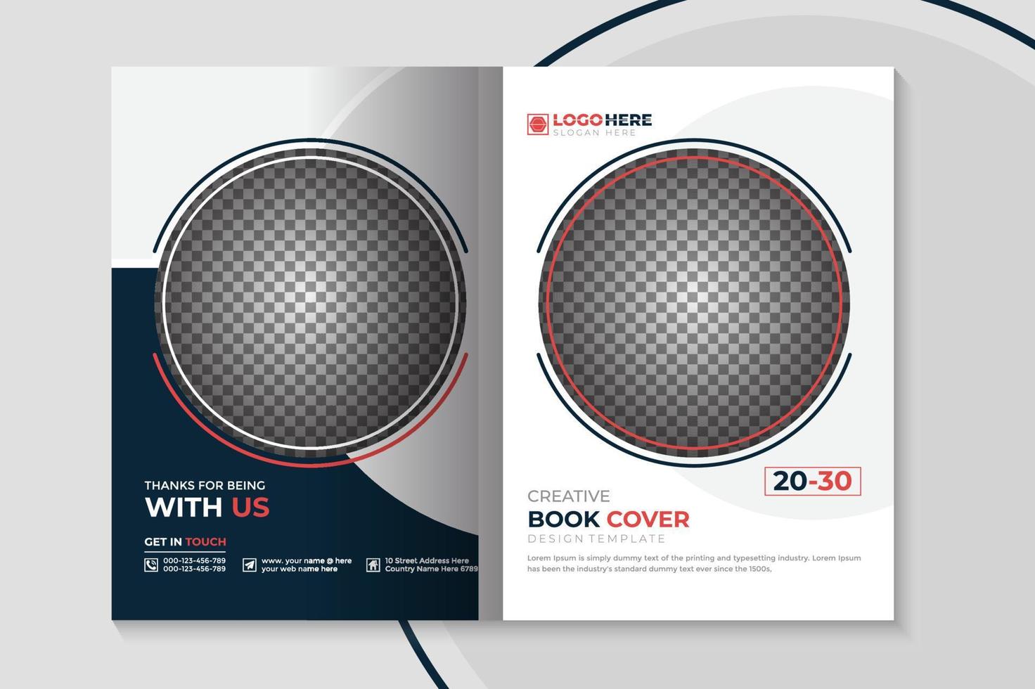 Company profile front and back pages annual report brochure cover template vector