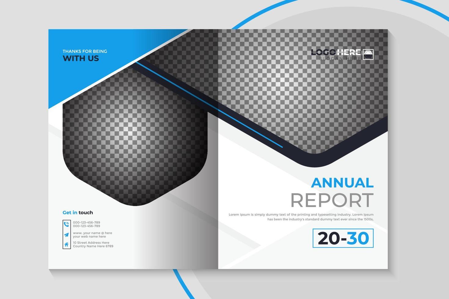 Company profile front and back pages annual report brochure cover template vector