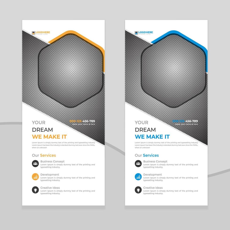 Creative modern corporate rack card or dl flyer Template design vector