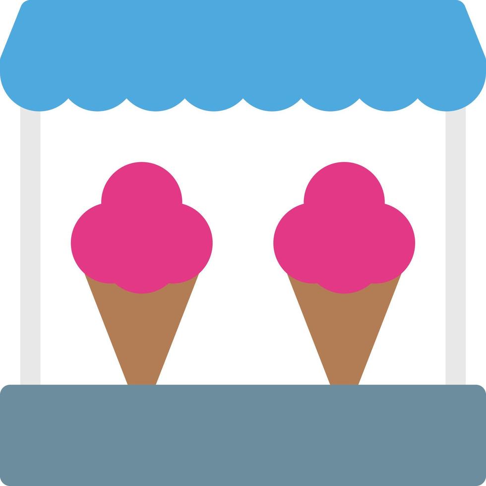 ilustración de vector de puesto de helado en un fondo. símbolos de calidad premium. iconos vectoriales para concepto y diseño gráfico.