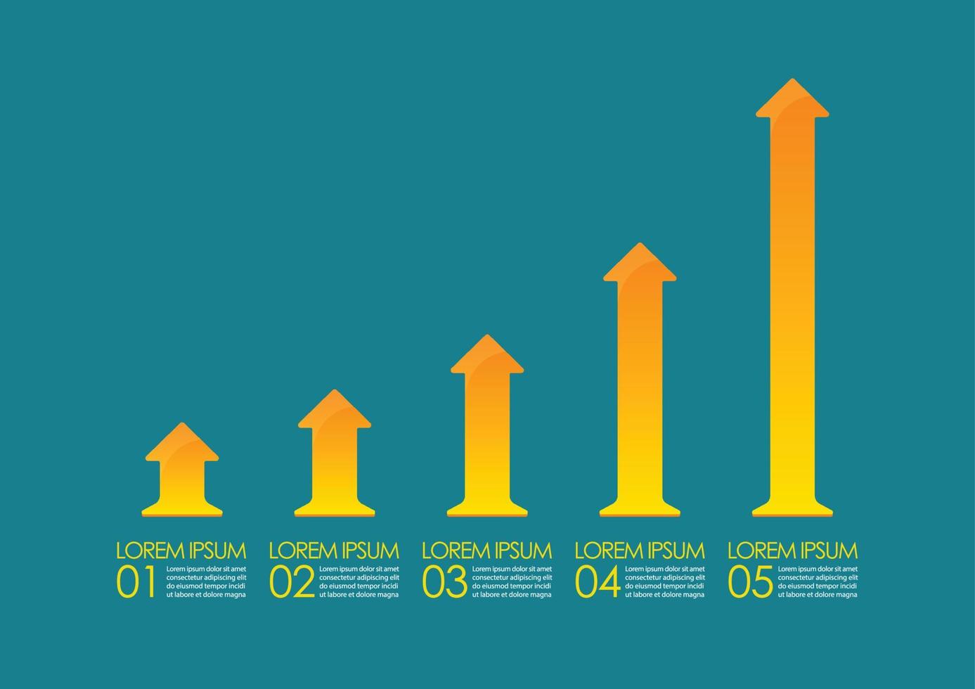 infografía de gráfico de flechas de crecimiento vector